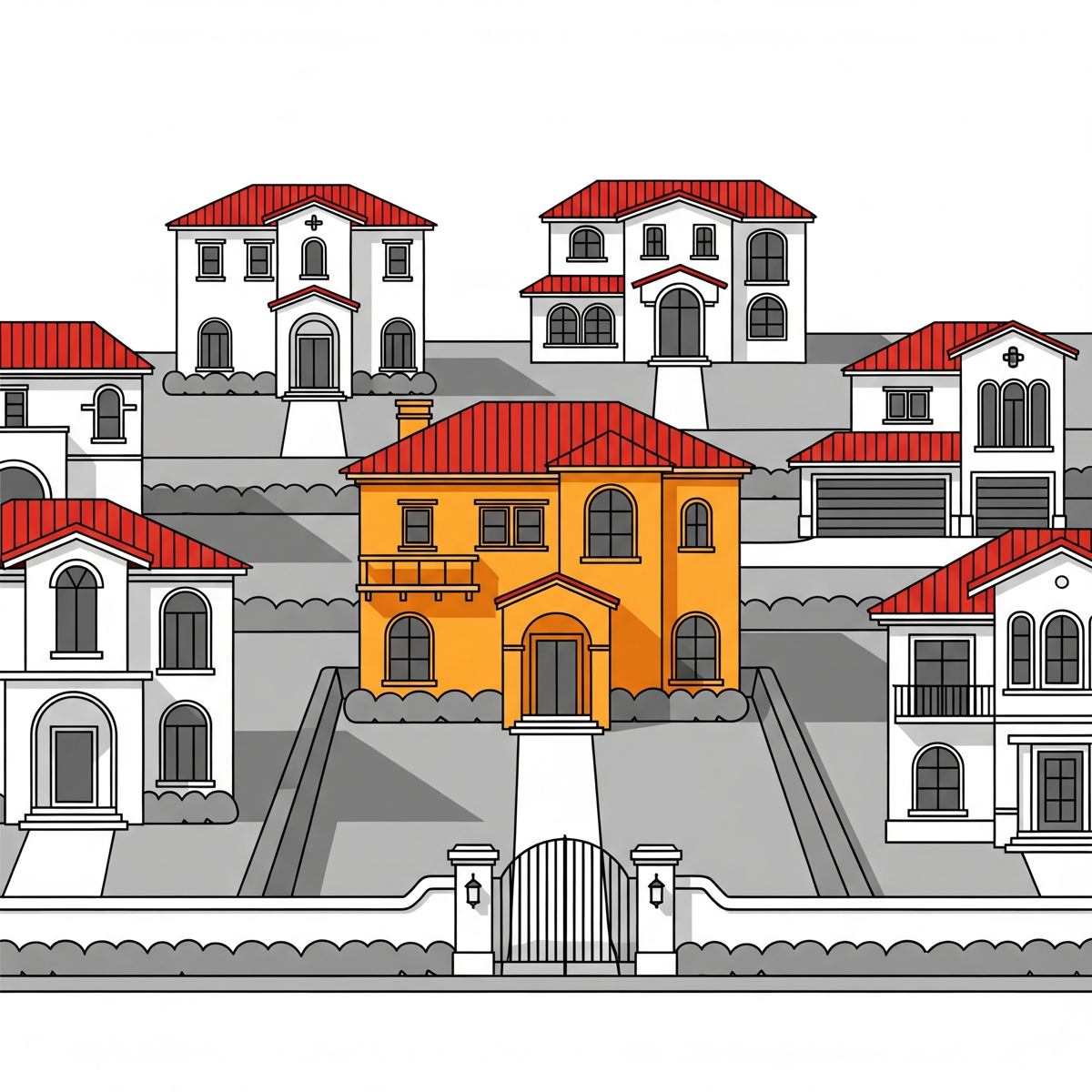 Orange mediterranean home